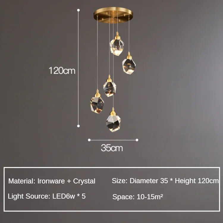 1 - 3 - 5 Nordic Led Crystal Ball Pendant - Lumen Attic