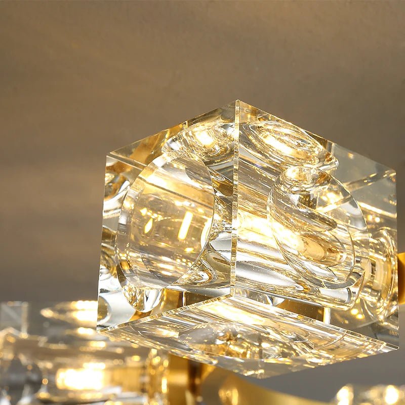 Acapoco Golden Arc Crystal LED Chandelier - Lumen Attic