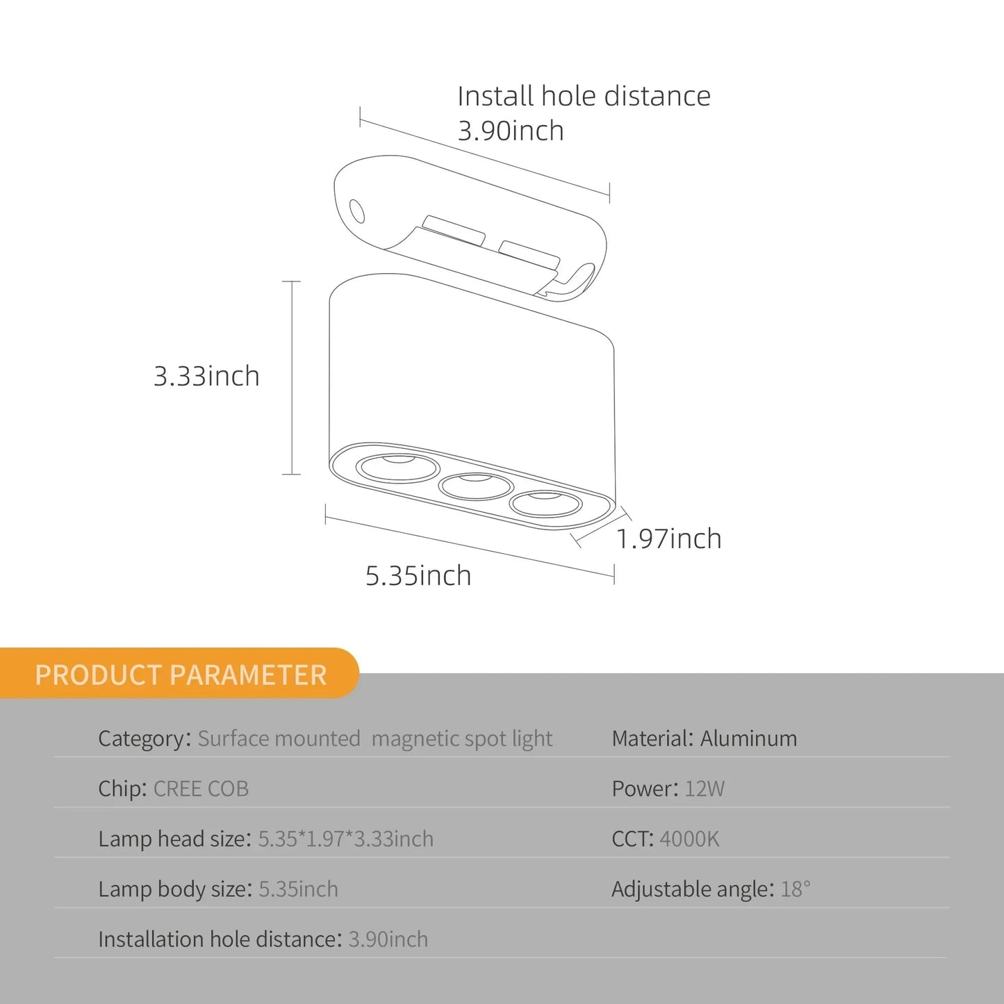 Aisilan Pro Series MS003 Adjustable LED Spotlight - Lumen Attic