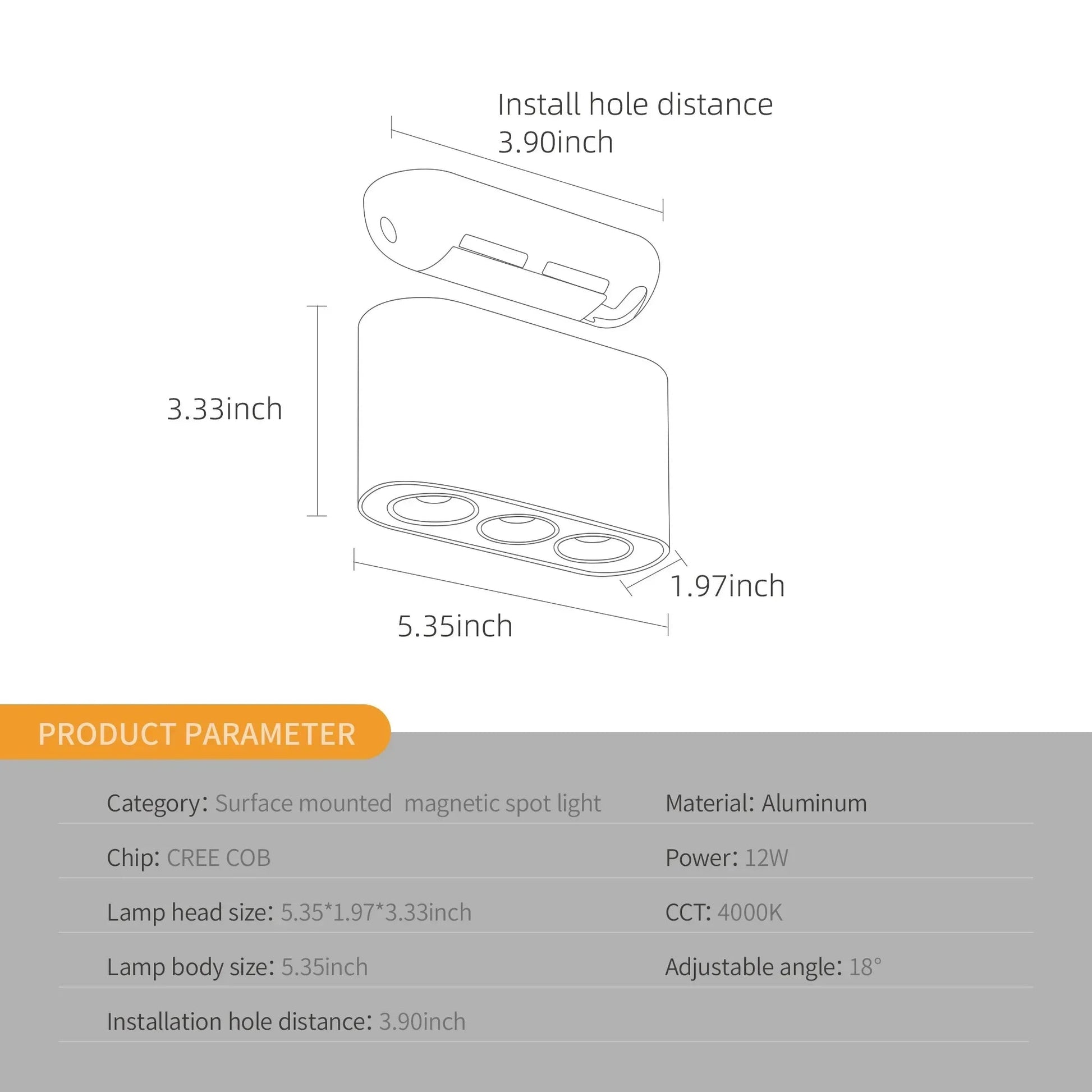 Aisilan Pro Series MS003 Adjustable LED Spotlight - Lumen Attic