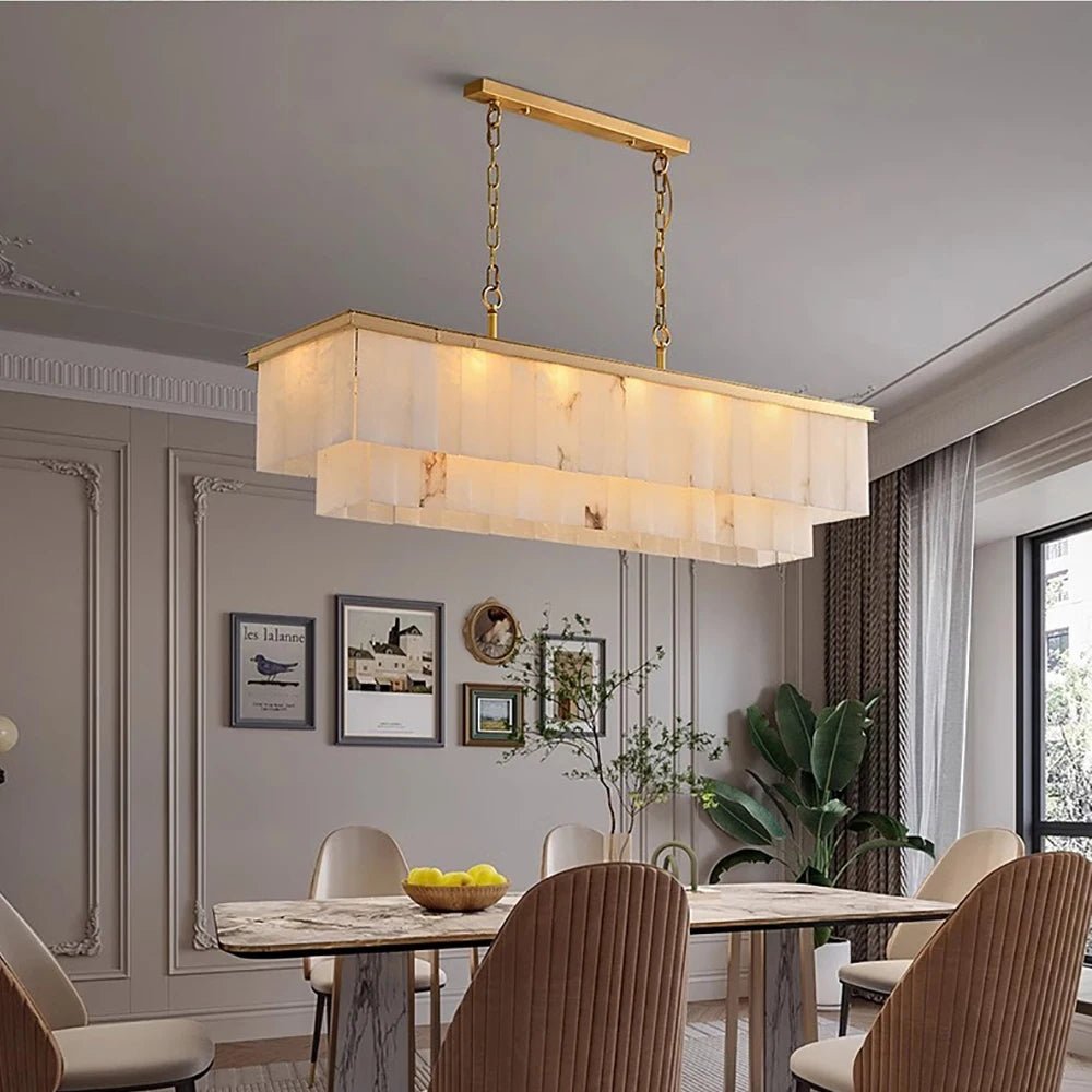 Aldolina Modern Luxury Natural Stone Led Chandeliers - Lumen Attic