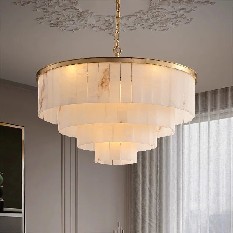 Aldolina Modern Luxury Natural Stone Led Chandeliers - Lumen Attic