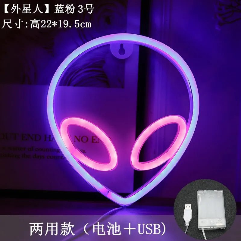 Alien and Space Neon Night Lights - Lumen Attic