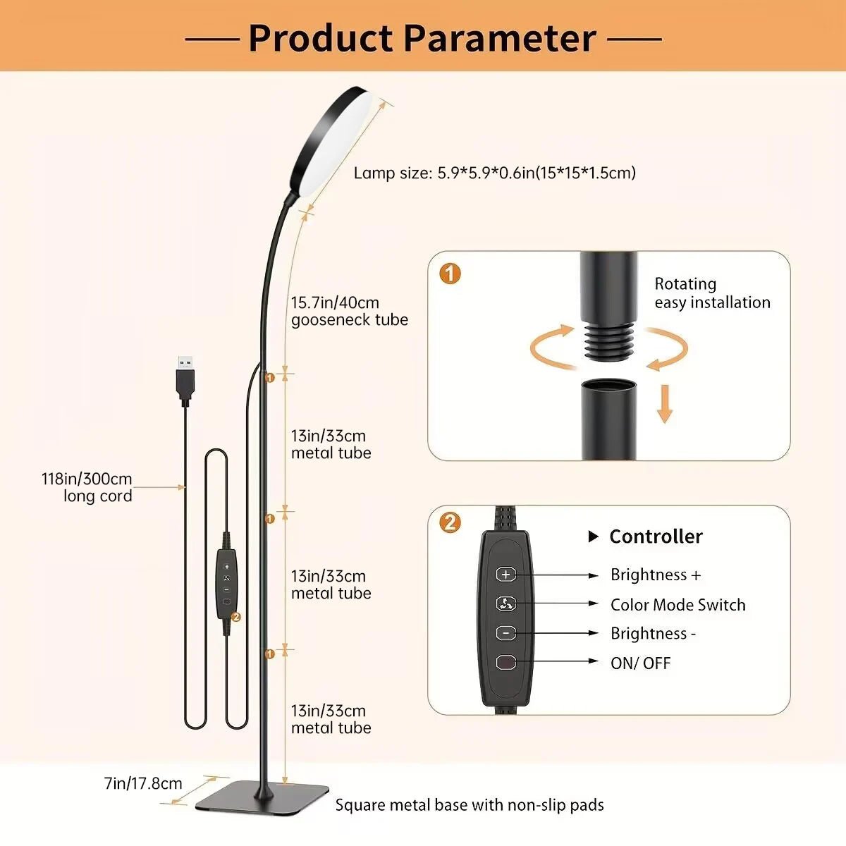 Amary Flexable USB LED Floor Lamp - Lumen Attic