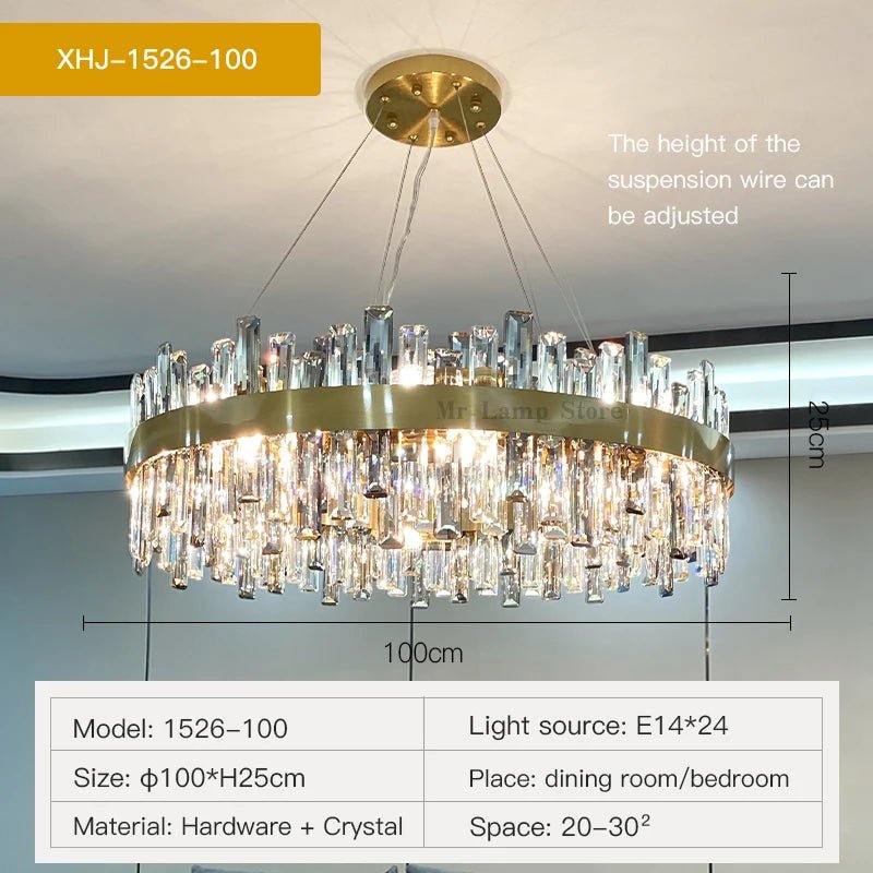 Aurelia Crystal Halo Chandelier Opulent LED - Lumen Attic