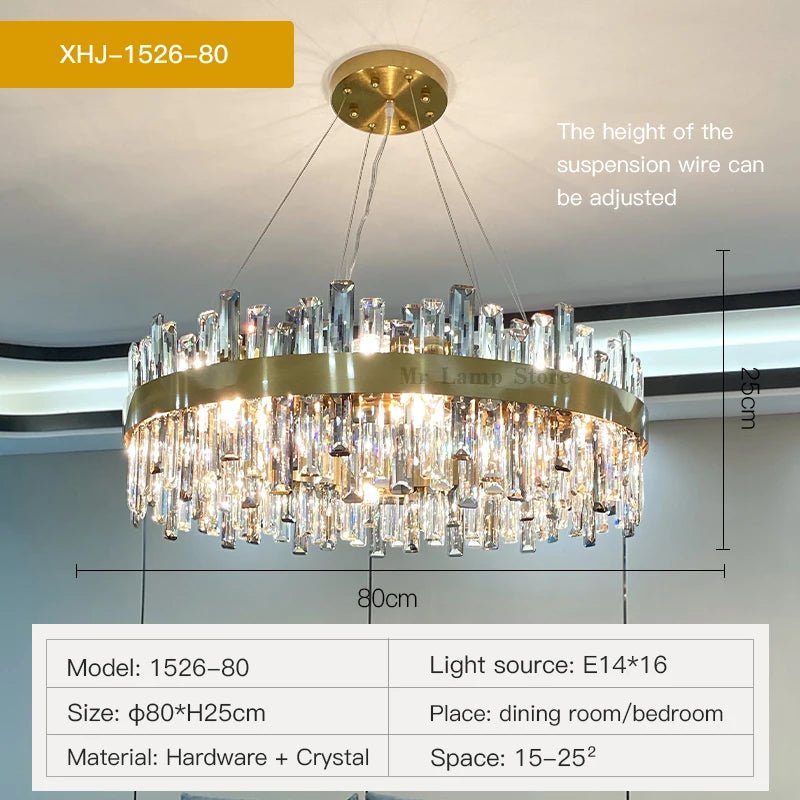 Aurelia Crystal Halo Chandelier Opulent LED - Lumen Attic