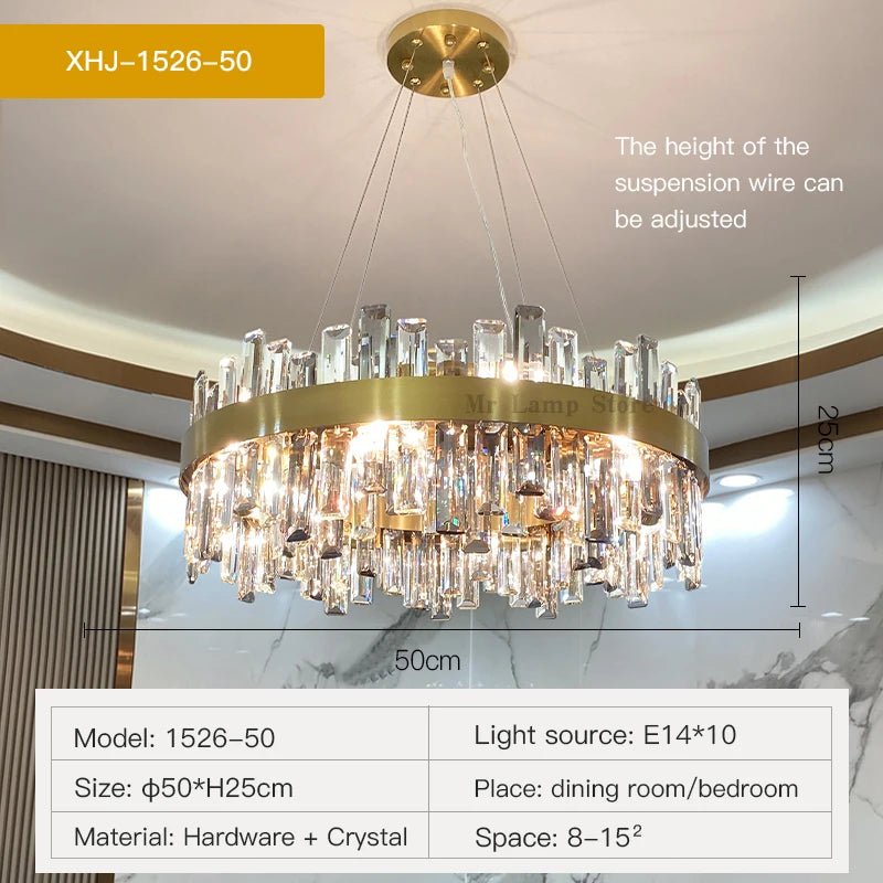 Aurelia Crystal Halo Chandelier Opulent LED - Lumen Attic