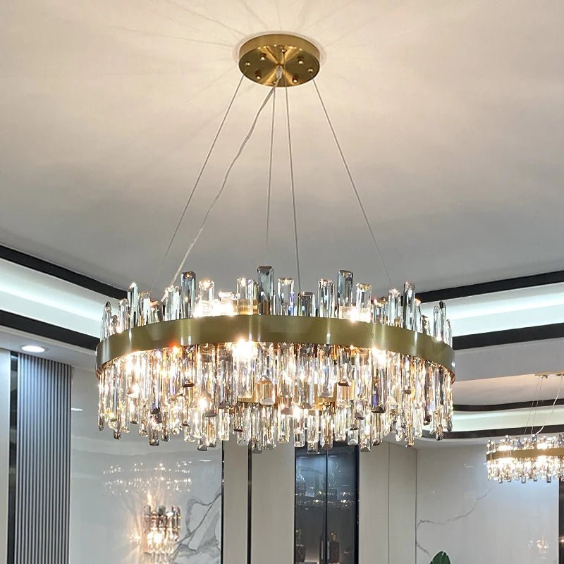 Aurelia Crystal Halo Chandelier Opulent LED - Lumen Attic