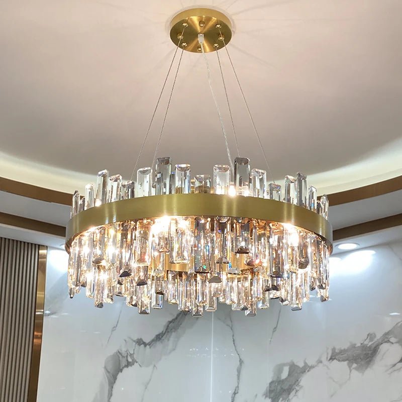 Aurelia Crystal Halo Chandelier Opulent LED - Lumen Attic