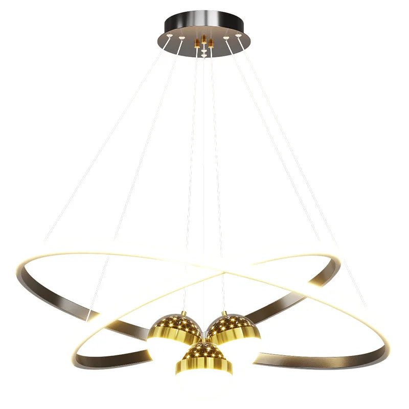 Celestial Orbit Chandelier with Projected Stars and Moons - Lumen Attic