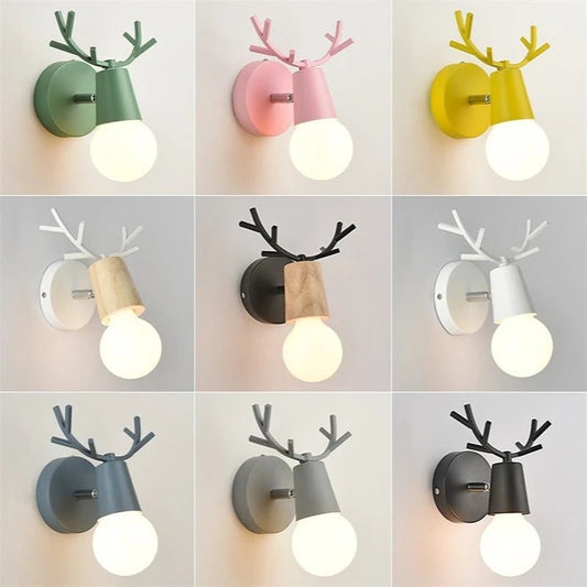 Colorful Antler Nordic Scone Wall Light - Lumen Attic