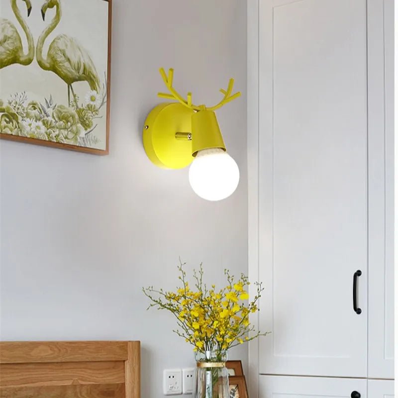 Colorful Antler Nordic Scone Wall Light - Lumen Attic