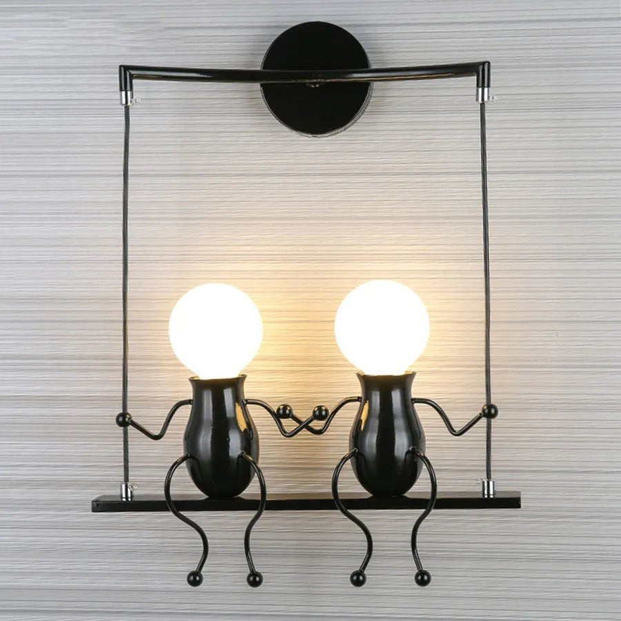 Creative Little Figurine on Swing Wall Sconces - Lumen Attic