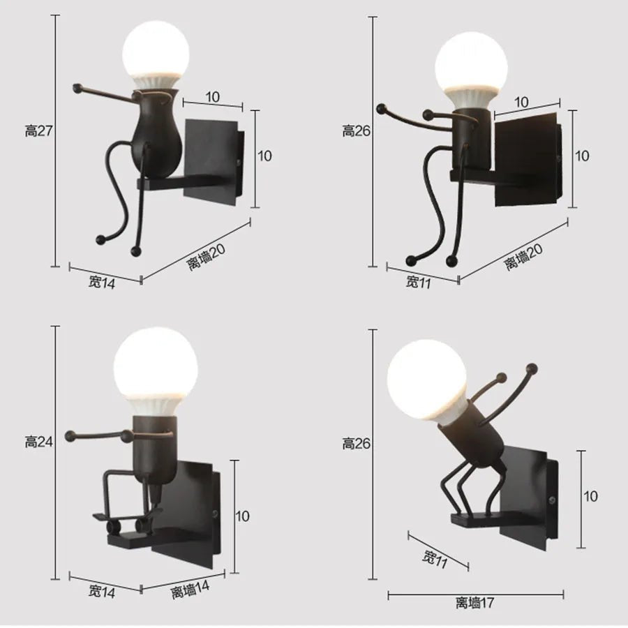 Creative Little Figurine on Swing Wall Sconces - Lumen Attic