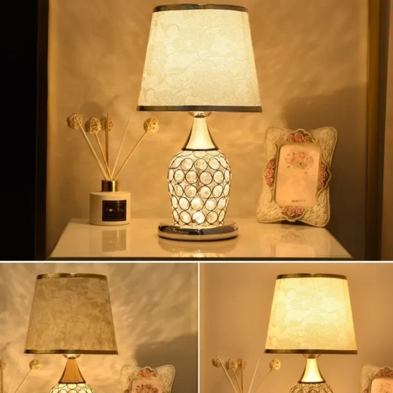 Crystal Luxe Golden Mesh Table Lamp Elegance - Lumen Attic