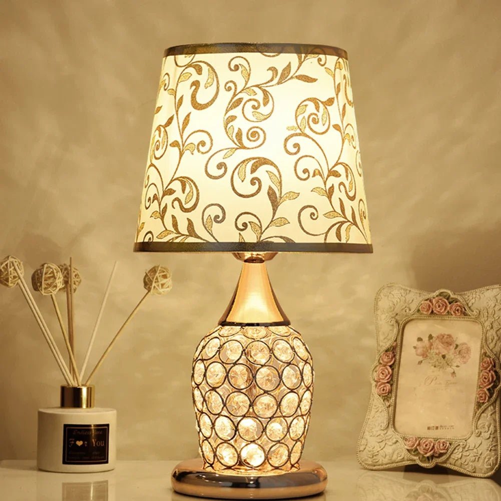 Crystal Luxe Golden Mesh Table Lamp Elegance - Lumen Attic