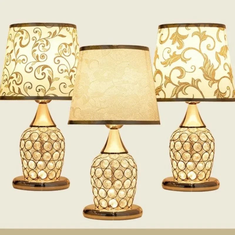 Crystal Luxe Golden Mesh Table Lamp Elegance - Lumen Attic