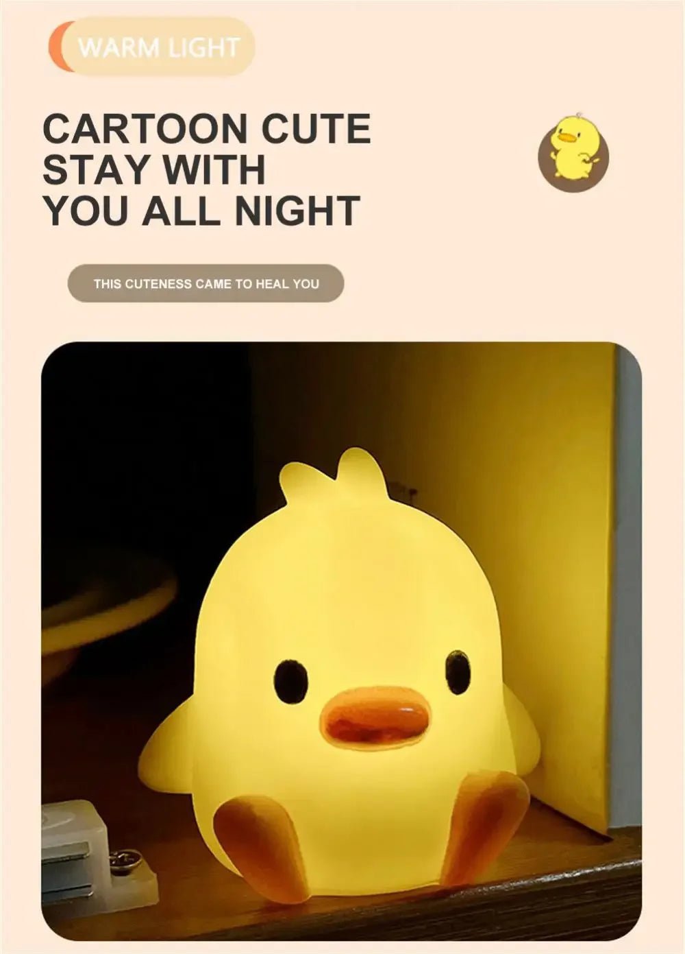 Cute Battery Operated Duck Table Night Light - Lumen Attic