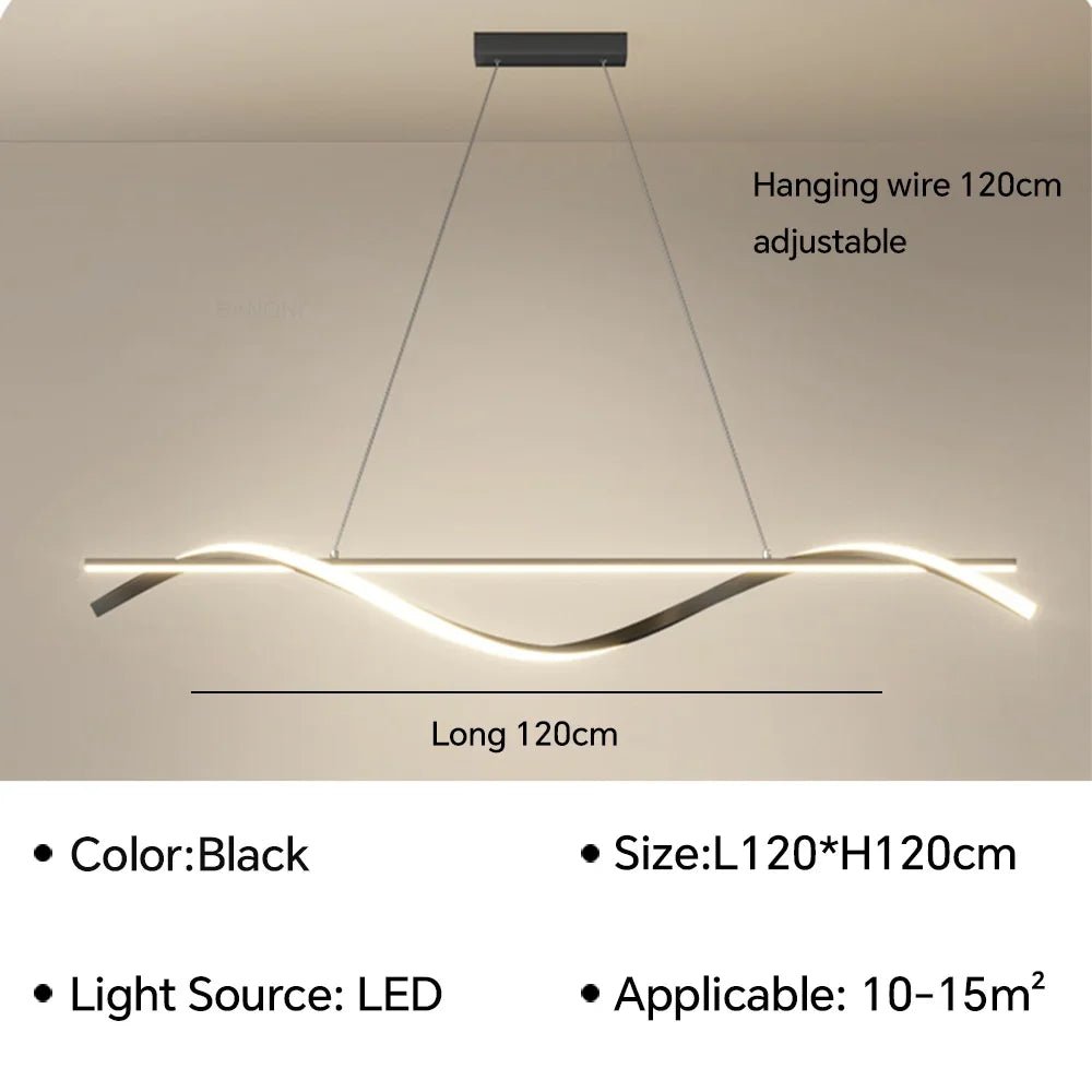 DAMIA Wavey Modern LED Pendant Light - Lumen Attic