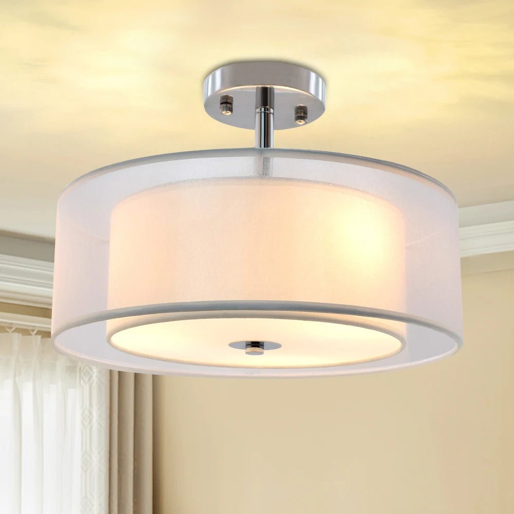 Della 20" 3 - light Classic Semi Flush Mount Ceiling Light - Lumen Attic