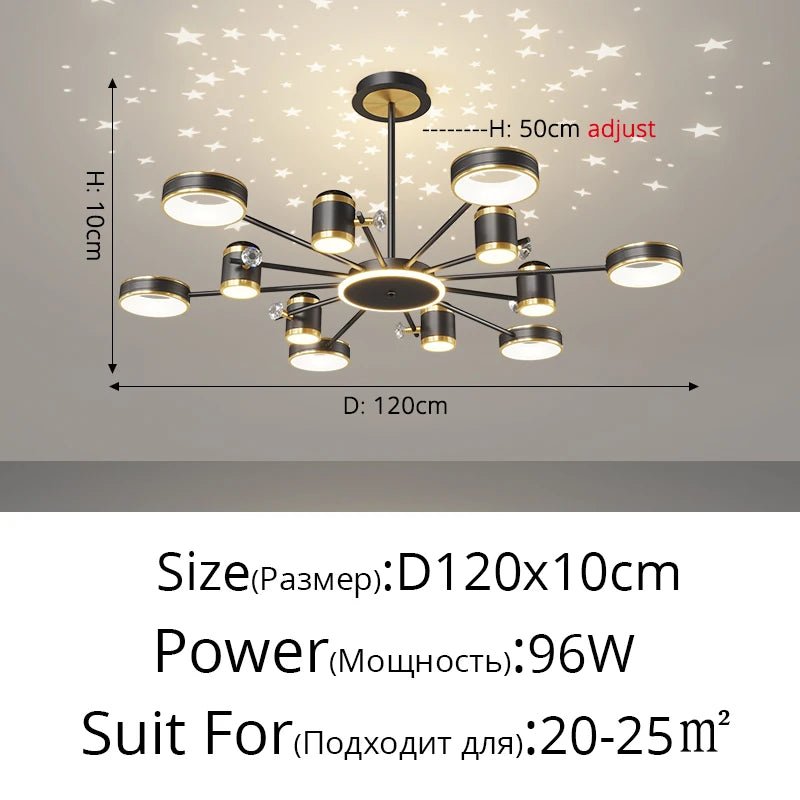 DT Night Modern Chandelier with 13 Lights - Lumen Attic