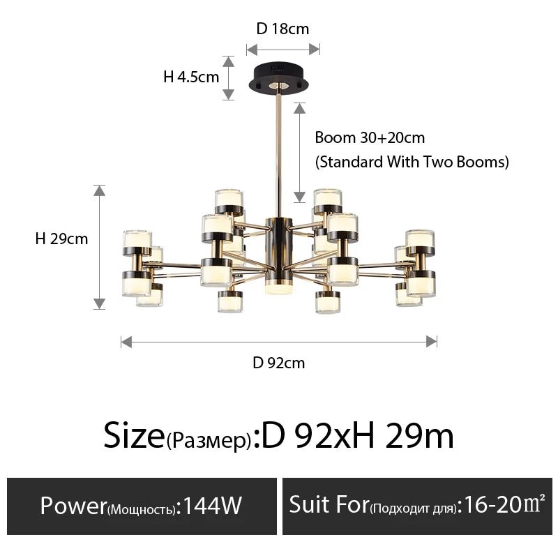 DT Radiant Modern Luxe LED Chandelier - Lumen Attic