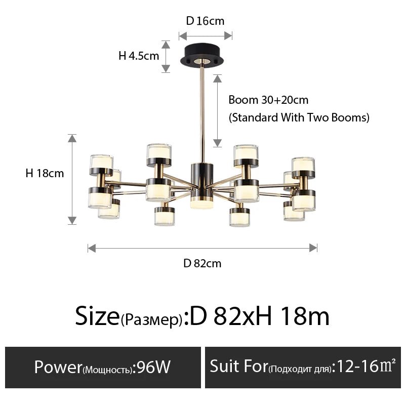 DT Radiant Modern Luxe LED Chandelier - Lumen Attic