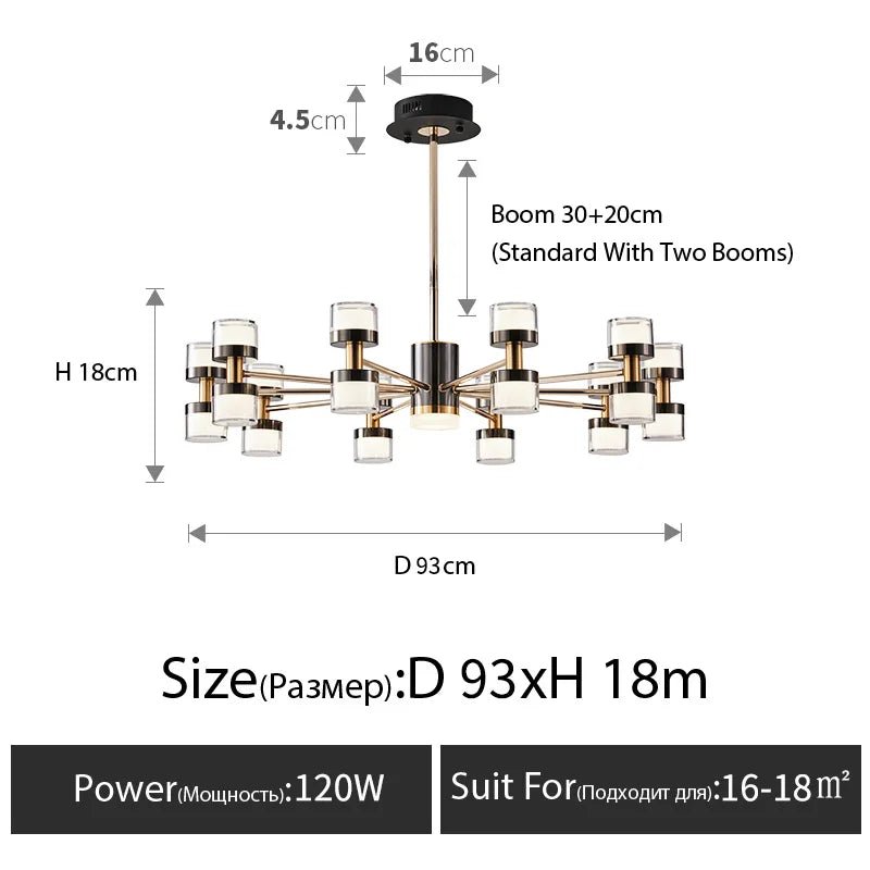 DT Radiant Modern Luxe LED Chandelier - Lumen Attic