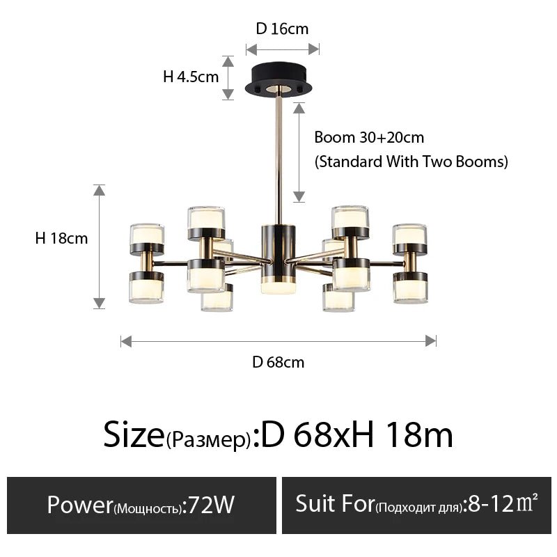 DT Radiant Modern Luxe LED Chandelier - Lumen Attic