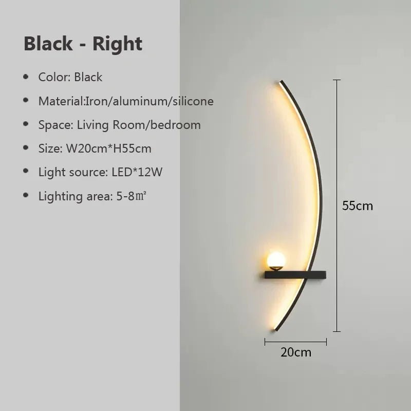 Eclipse Arc Wall Sconce Modern LED Accent Light - Lumen Attic