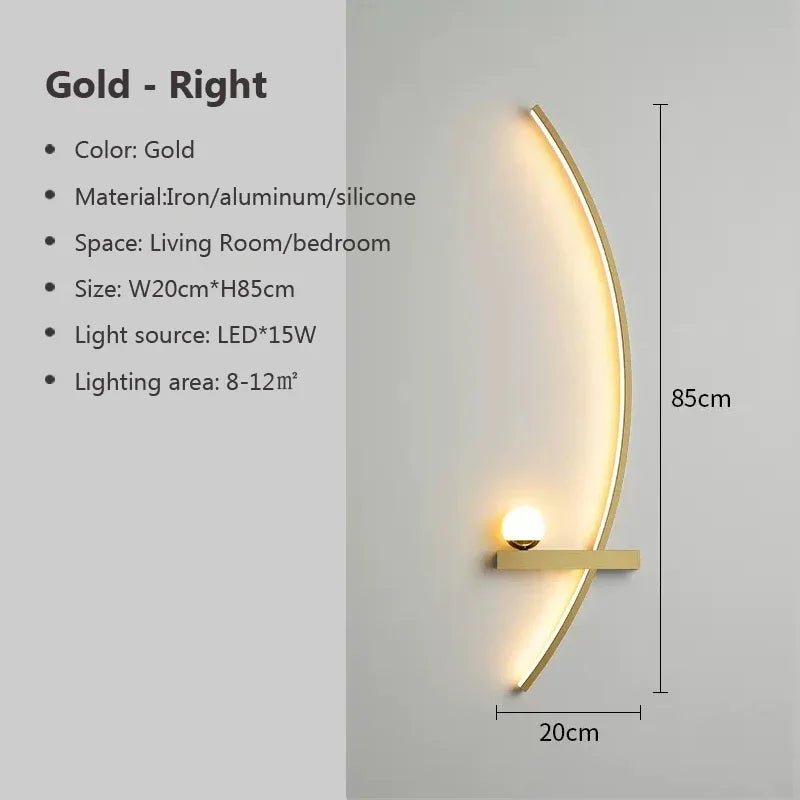 Eclipse Arc Wall Sconce Modern LED Accent Light - Lumen Attic