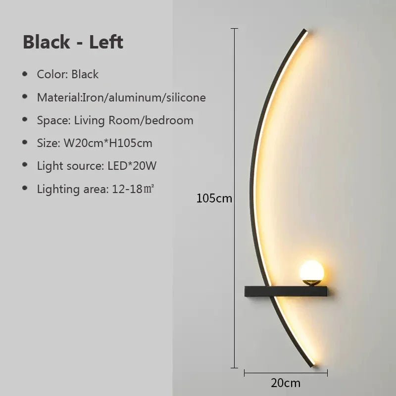 Eclipse Arc Wall Sconce Modern LED Accent Light - Lumen Attic