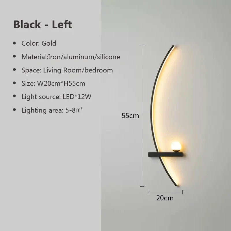 Eclipse Arc Wall Sconce Modern LED Accent Light - Lumen Attic