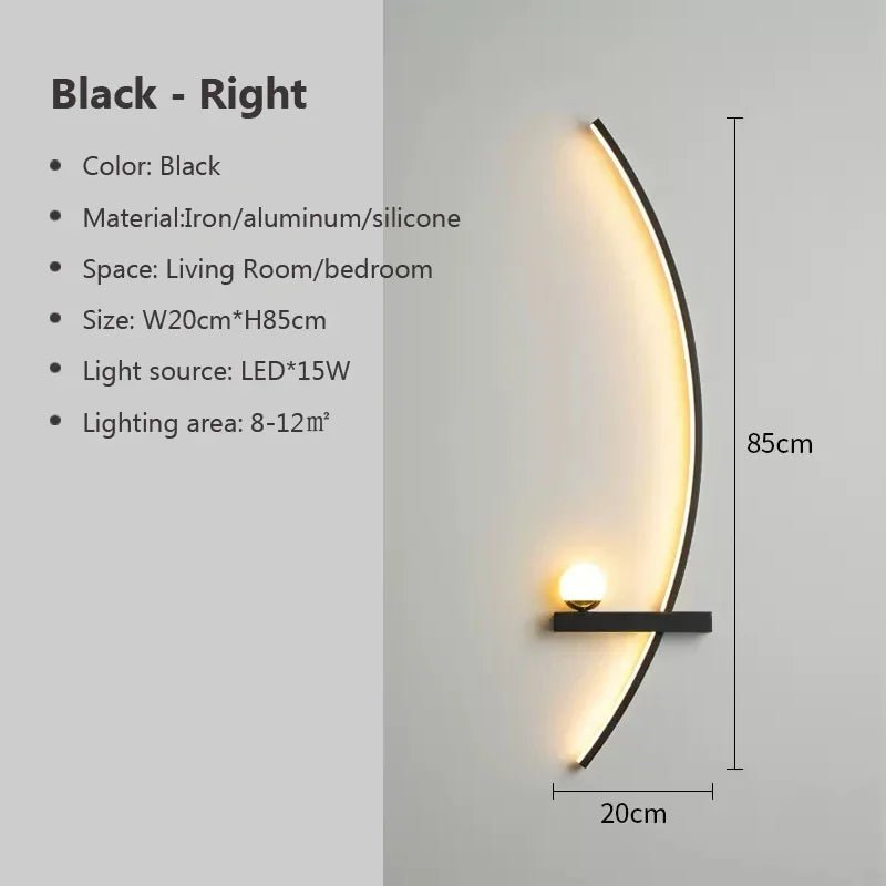 Eclipse Arc Wall Sconce Modern LED Accent Light - Lumen Attic