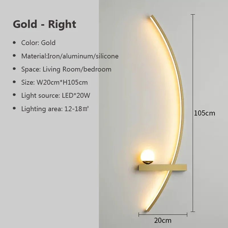 Eclipse Arc Wall Sconce Modern LED Accent Light - Lumen Attic