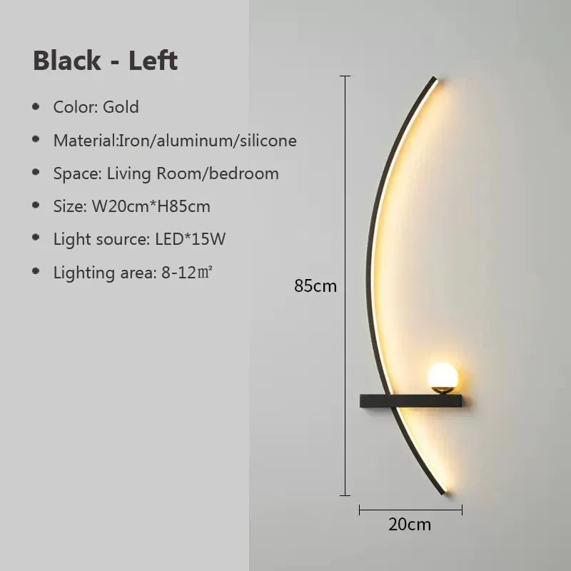 Eclipse Arc Wall Sconce Modern LED Accent Light - Lumen Attic