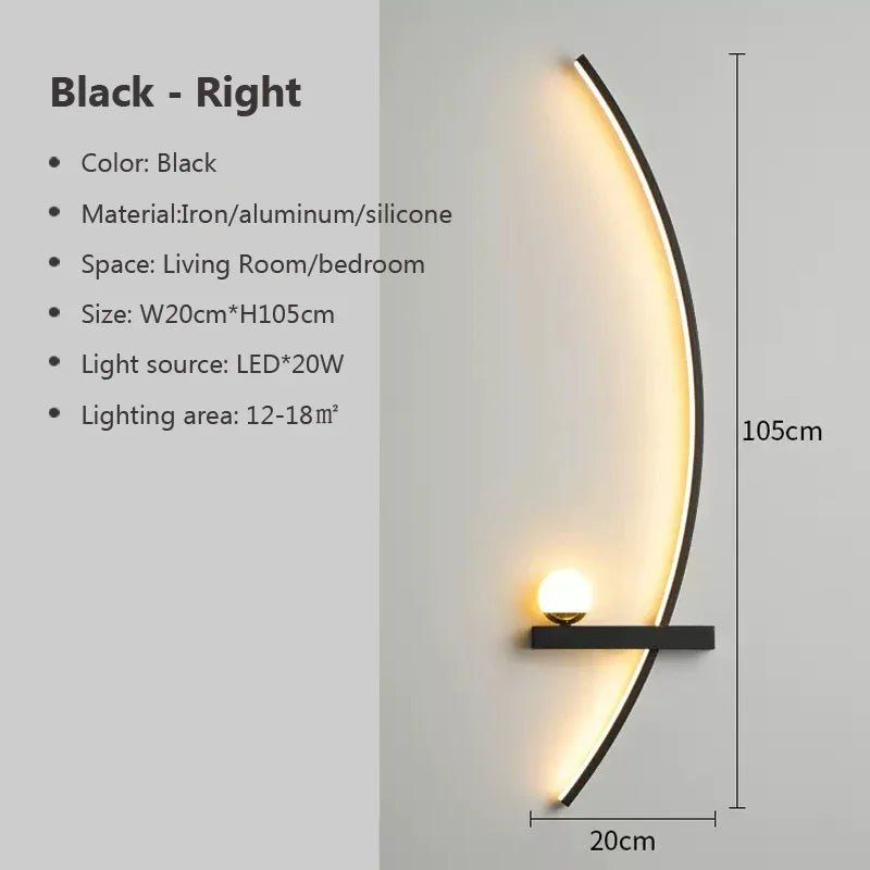 Eclipse Arc Wall Sconce Modern LED Accent Light - Lumen Attic