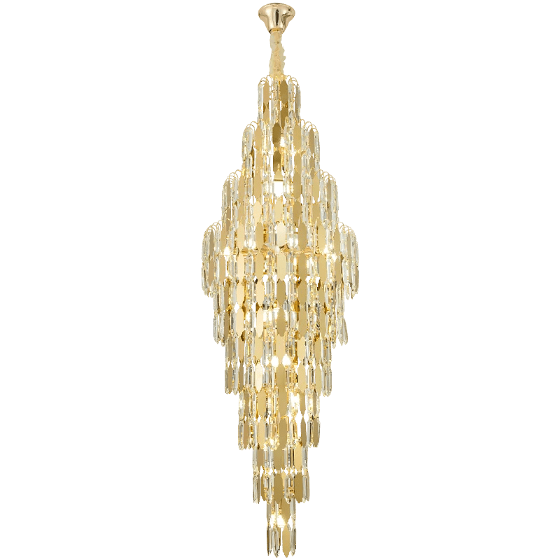 Elegano Golden Cascade Crystal Modern LED Chandelier - Lumen Attic