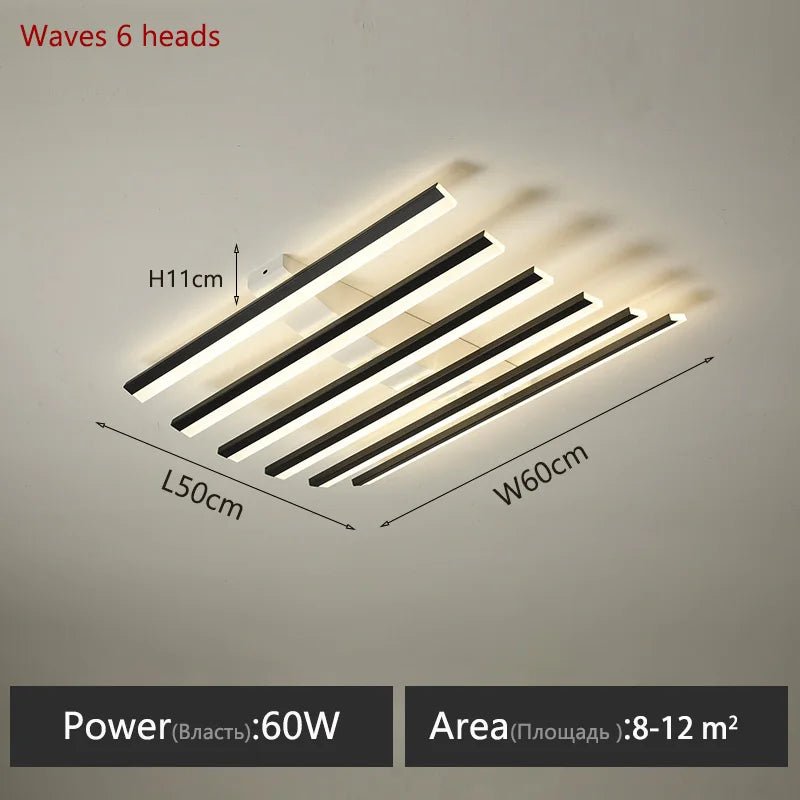 Emiso Wave Bar LED Modern Flush Mount Ceiling Light - Lumen Attic