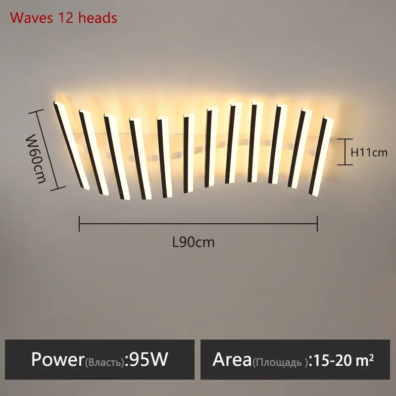 Emiso Wave Bar LED Modern Flush Mount Ceiling Light - Lumen Attic