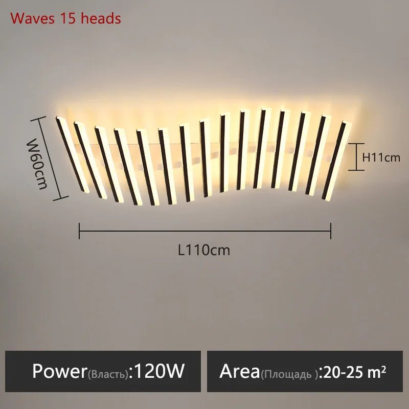 Emiso Wave Bar LED Modern Flush Mount Ceiling Light - Lumen Attic