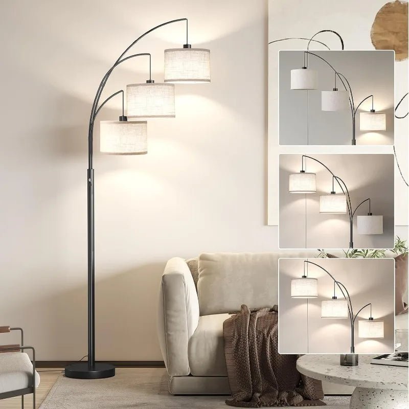 Fanzi 3 - Lights Arc Black Floor Lamp - Lumen Attic