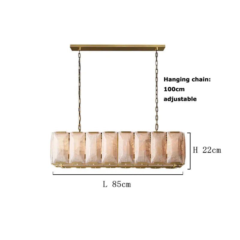 Gina Cena Edition E13 Marble Rectangular LED Ceiling Chandelier - Lumen Attic