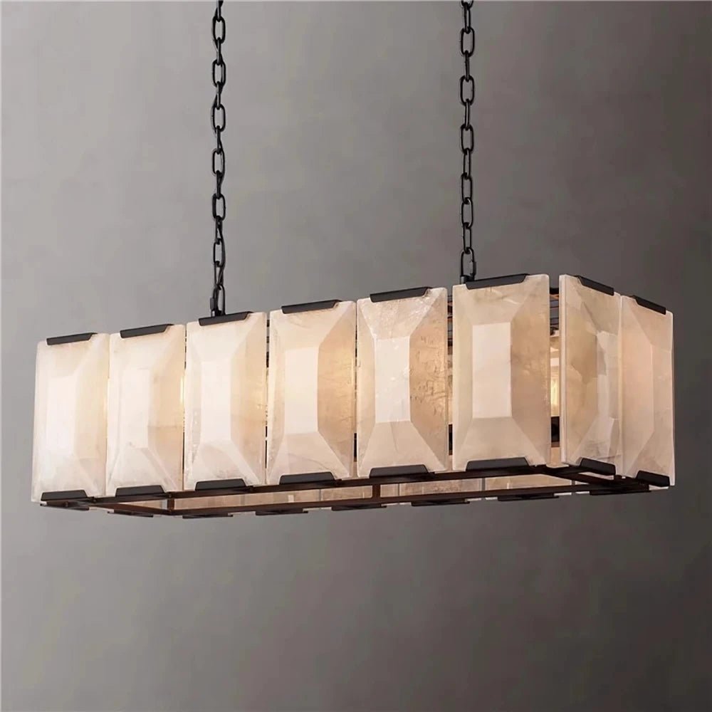 Gina Cena Edition E13 Marble Rectangular LED Ceiling Chandelier - Lumen Attic