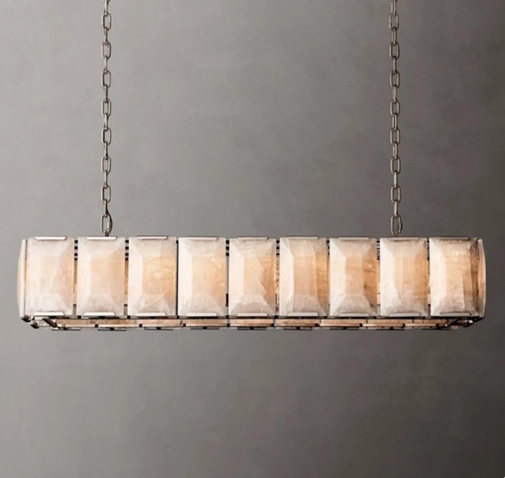 Gina Cena Edition E13 Marble Rectangular LED Ceiling Chandelier - Lumen Attic