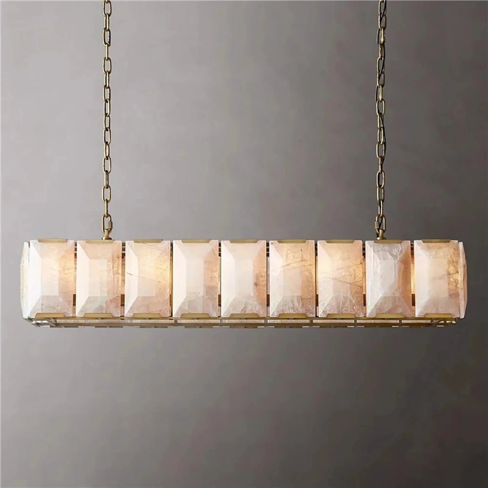 Gina Cena Edition E13 Marble Rectangular LED Ceiling Chandelier - Lumen Attic