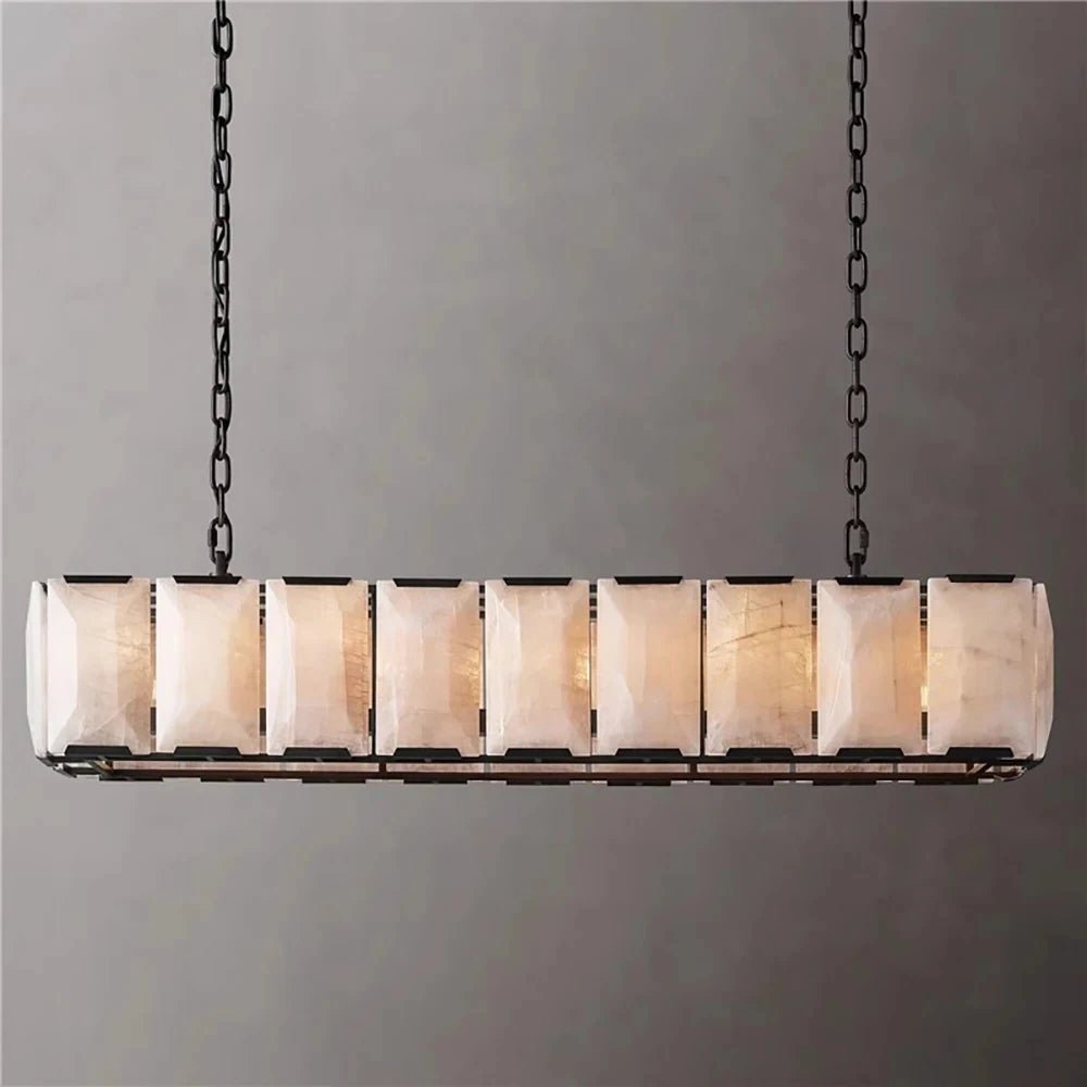 Gina Cena Edition E13 Marble Rectangular LED Ceiling Chandelier - Lumen Attic