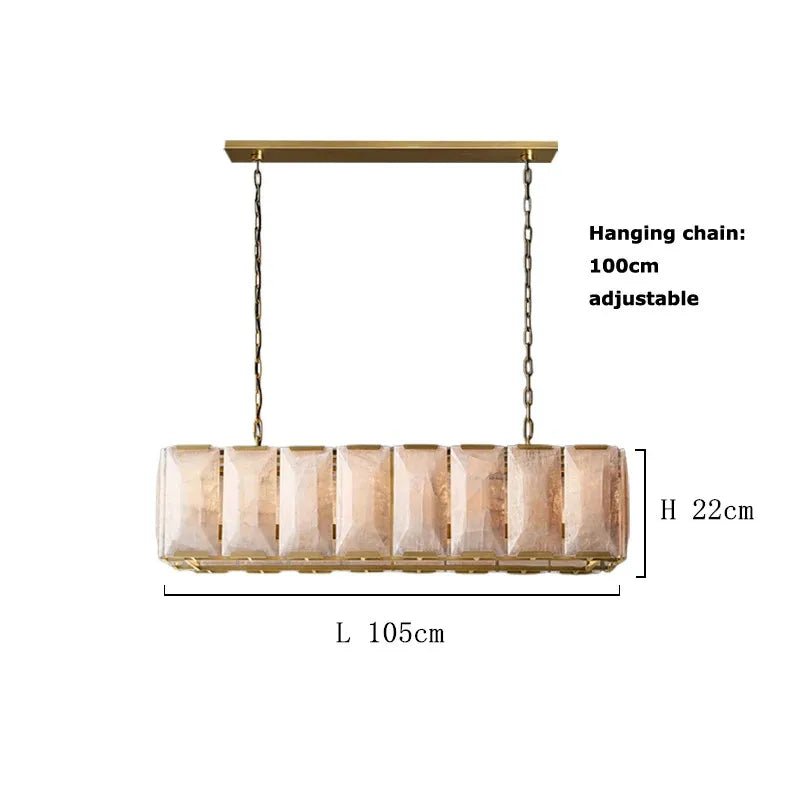 Gina Cena Edition E13 Marble Rectangular LED Ceiling Chandelier - Lumen Attic