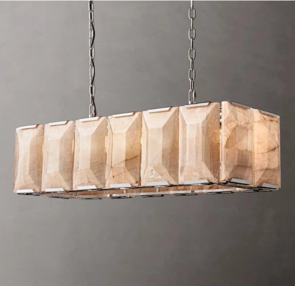 Gina Cena Edition E13 Marble Rectangular LED Ceiling Chandelier - Lumen Attic