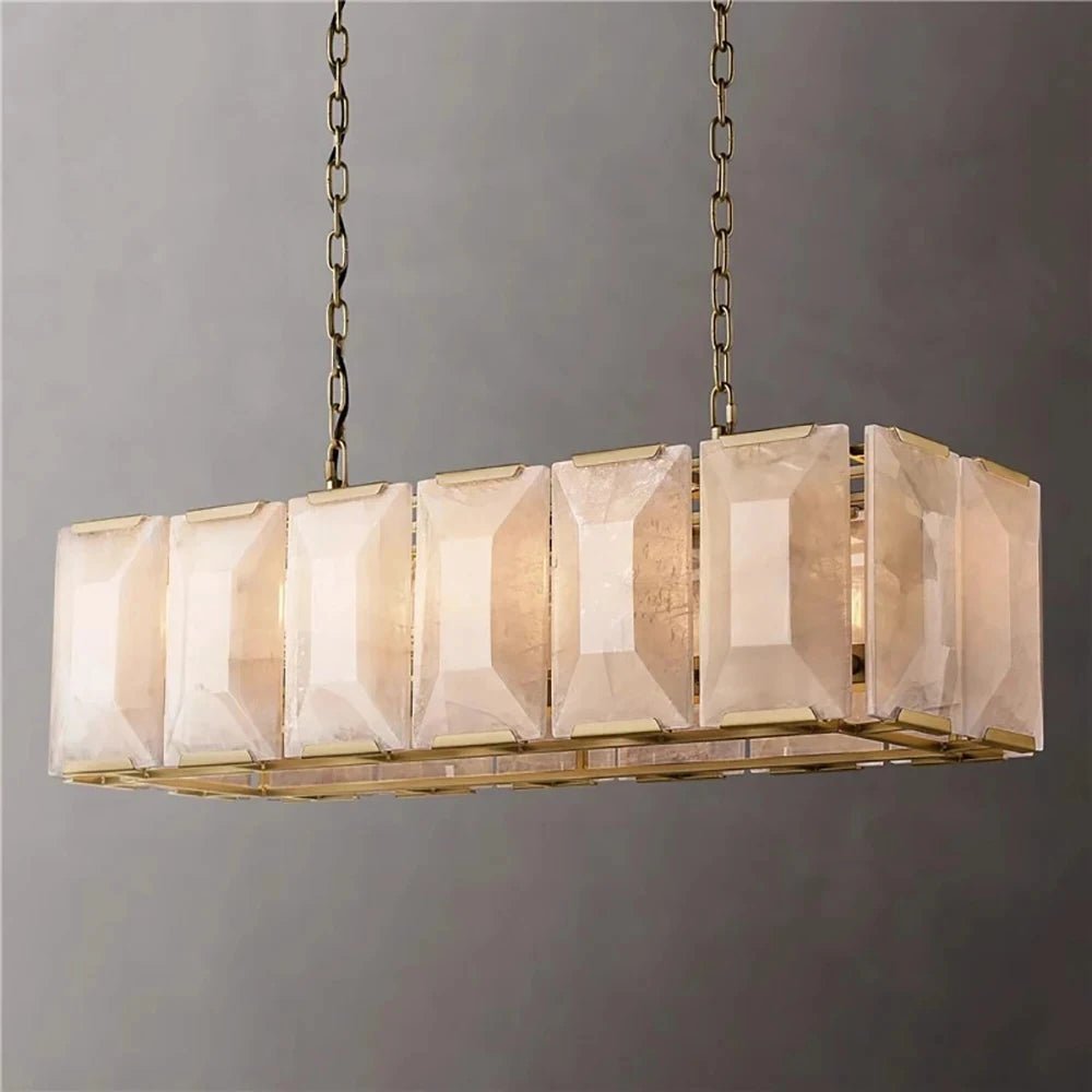 Gina Cena Edition E13 Marble Rectangular LED Ceiling Chandelier - Lumen Attic